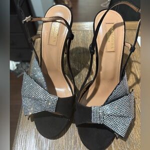 Aquazzura Black and Silver Heels